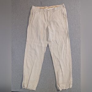 Tommy Bahama Linen Pants Men's 32 Beige Chino Straight Leg